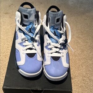 Jordan redo 6 Kids Blue and White Sneakers